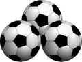 White and black glossy football balls illustration Royalty Free Stock Photo