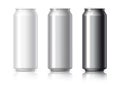 White black and gray aluminum cans