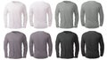 White Black Gray Long Sleeved Shirt Design Template