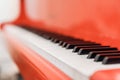 White and black keys of red piano Royalty Free Stock Photo