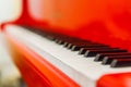 White and black keys of red piano Royalty Free Stock Photo