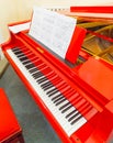 White and black keys of red piano Royalty Free Stock Photo