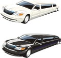 White and black limousine Royalty Free Stock Photo