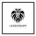 White and black Lion logo brand icon illustration Royalty Free Stock Photo