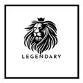 White and black Lion logo brand icon illustration Royalty Free Stock Photo