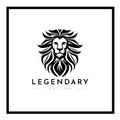 White and black Lion logo brand icon illustration Royalty Free Stock Photo