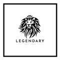 White and black Lion logo brand icon illustration Royalty Free Stock Photo