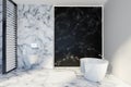 White and black marble bathroom interior Royalty Free Stock Photo