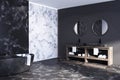 White and black marble bathroom