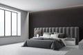 White and black master bedroom corner Royalty Free Stock Photo