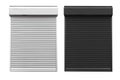White and Black metal roller door shutter isolated Royalty Free Stock Photo