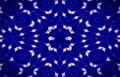 White, black pattern on a blue background. Unique ornament. Abstract bright background. Royalty Free Stock Photo