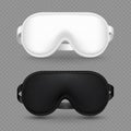 White and black realistic sleeping mask vector isolated on transparent background