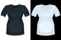 White and Black Shirts mockup for pregnant realistic isolated