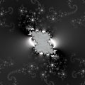 White black silvery swirls fractal, abstract background Royalty Free Stock Photo