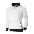 White and black sweatshirt with with zippers isolated on white