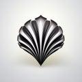 Abstract Shell Icon: Dark Silver And Light Black Baroque Exaggeration