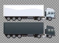 White and black trucks cars vehicles brand mockup