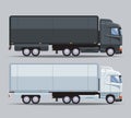 white and black trucks mockup