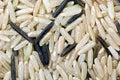 White and black uncultivated rice (macro)