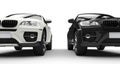 White And Black Vehicles Royalty Free Stock Photo