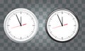 White and black wall office clock icon set. showing five minutes to twelve. For new year concept. Royalty Free Stock Photo