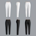 White and black womens pants realistic Royalty Free Stock Photo