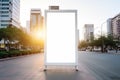 white blank advertising billboard. street mockup panel. digital lightbox poster ad banner board. bus shelter advertising Royalty Free Stock Photo