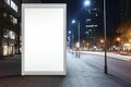 white blank advertising billboard. street mockup panel. digital lightbox poster ad banner board. bus shelter advertising Royalty Free Stock Photo