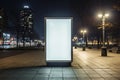 white blank advertising billboard. street mockup panel. digital lightbox poster ad banner board. bus shelter advertising Royalty Free Stock Photo