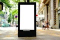 white blank advertising billboard. street mockup panel. digital lightbox poster ad banner board Royalty Free Stock Photo