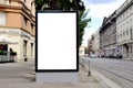 white blank advertising billboard. street mockup panel. digital lightbox poster ad banner board. Royalty Free Stock Photo