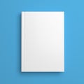 White blank book cover isolated on blue Royalty Free Stock Photo