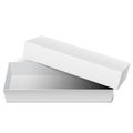 White blank Box Opened with the cover removed. Royalty Free Stock Photo