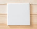 White blank canvas mockup square size on wood for arts painting and photo hanging interior decoration