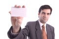 White blank card holded by a businessman Royalty Free Stock Photo