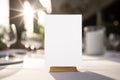 White blank card mockup for Menu or greeting, invitation on wedding table setting background Royalty Free Stock Photo