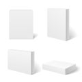 White blank cardboard package box in different positions. Vector template