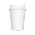 White blank coffee cup mockup - front view