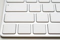 White Blank computer keyboard modern style closeup on button Royalty Free Stock Photo