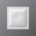 White Blank Condom Wrapper. Foil Pack Template Ready For Your Design. Vector Royalty Free Stock Photo