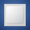 White Blank Condom Wrapper. Foil Pack Template Ready For Your Design. Royalty Free Stock Photo