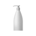 White blank cosmetic bottle with batcher