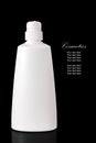 White blank cosmetic container for body cream moisturizer isolated on black background with reflexion. The file includes Royalty Free Stock Photo