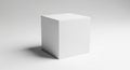 White Blank Cube Box Mockup on Grey Background Royalty Free Stock Photo