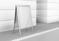 White blank empty Business Roll Up and Standee Banner display mock up Template for your Design Presentation. 3d r Royalty Free Stock Photo