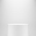White blank empty cylinder pedestal template