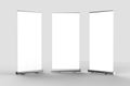 White blank empty high resolution Business Roll Up and Standee Banner display mock up Template for your Design Presentation. 3d r Royalty Free Stock Photo