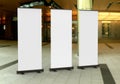 White blank empty high resolution Business Roll Up and Standee Banner display mock up Template for your Design Presentation. Royalty Free Stock Photo