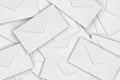 White Blank Envelope Pile, 3D Rendering Royalty Free Stock Photo